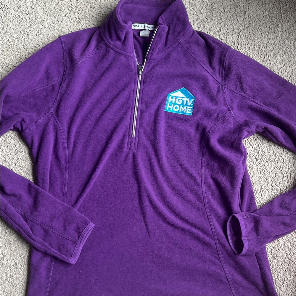 Port Authority Purple Quarter-Zip Fleece with HGTV Home Logo